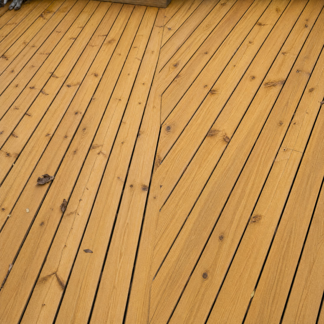 Wood deck after pressure washing